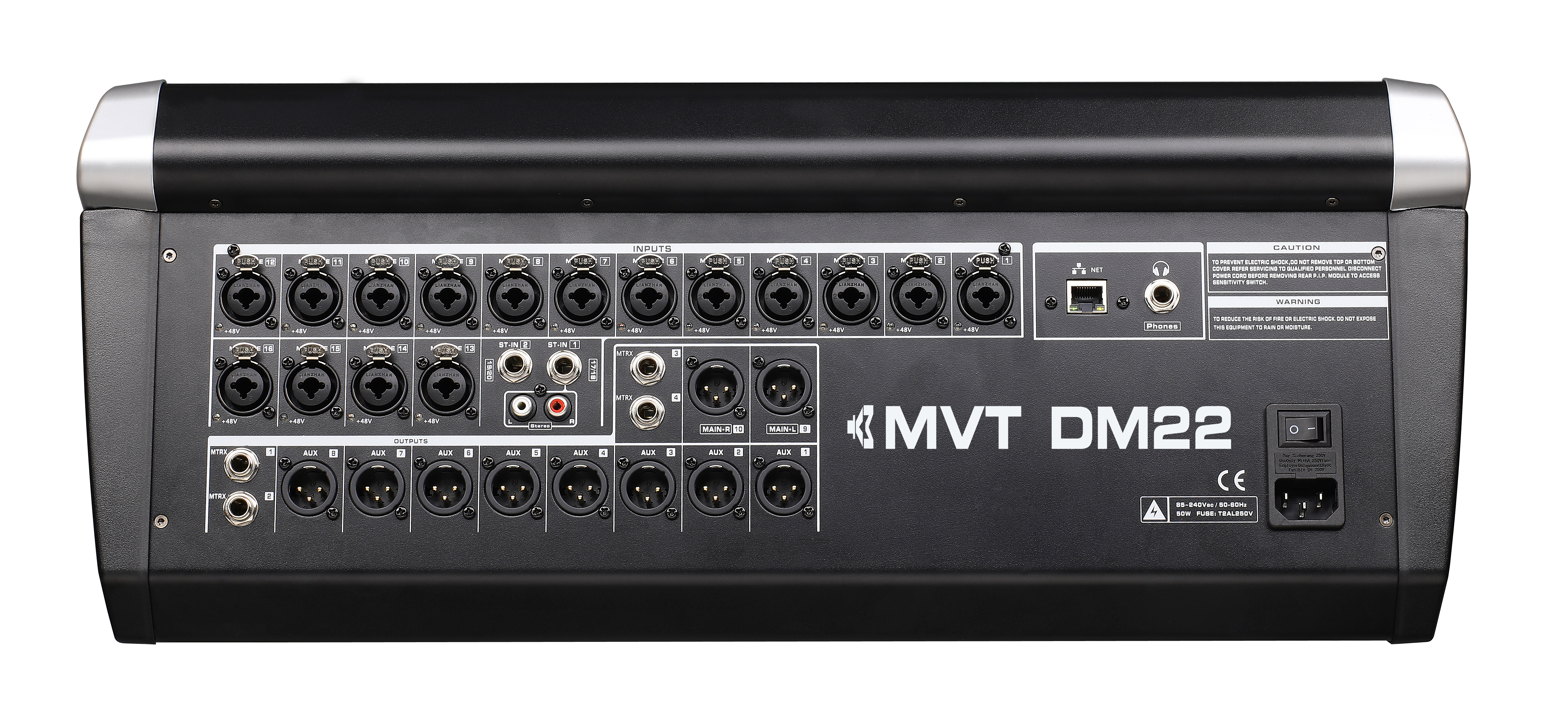 MVT DM22 - Цифровой микшерный пульт для "живых" выступлений. 22 входа, 18 выходов